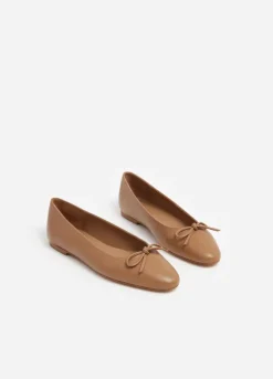 Bodil ballerinat nahkaa, cognac