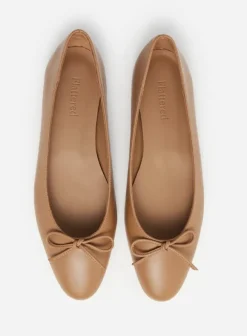 Bodil ballerinat nahkaa, cognac