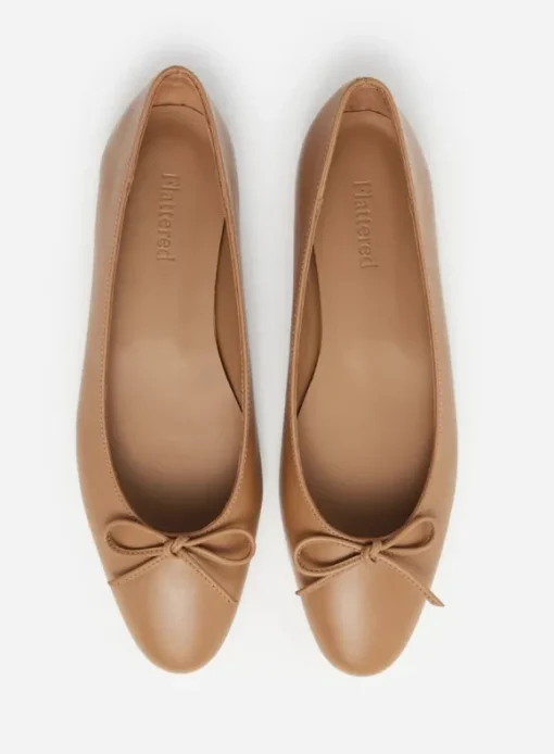 Bodil ballerinat nahkaa, cognac