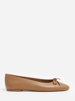 Bodil ballerinat nahkaa, cognac
