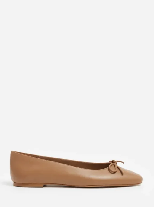 Bodil ballerinat nahkaa, cognac
