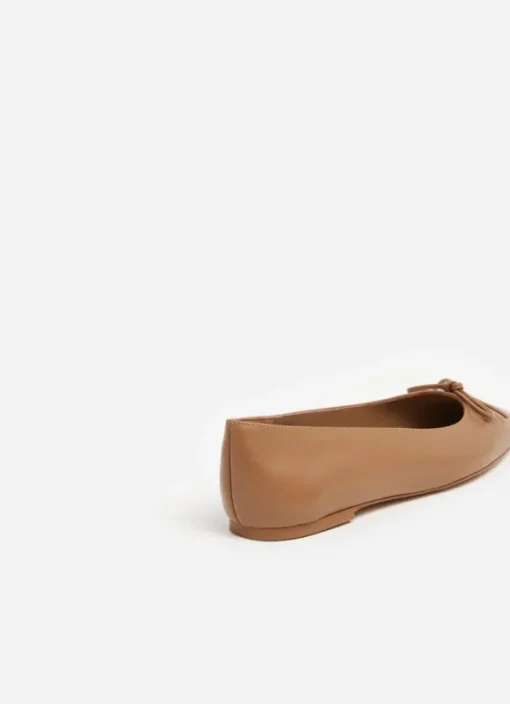 Bodil ballerinat nahkaa, cognac