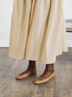 Bodil ballerinat nahkaa, cognac