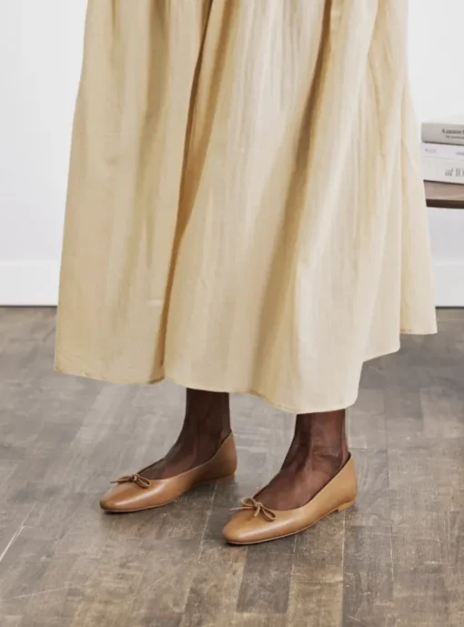 Bodil ballerinat nahkaa, cognac