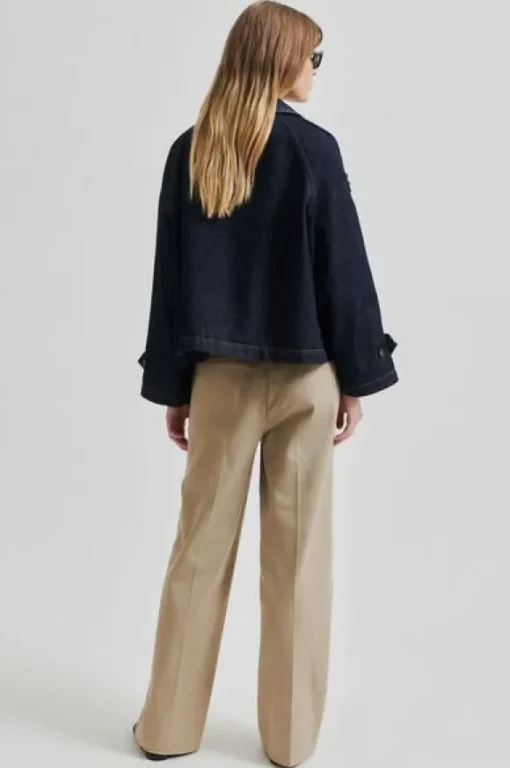 Columbus Trench Jacket, dark blue denim