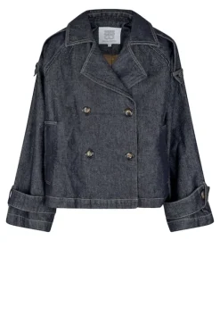 Columbus Trench Jacket, dark blue denim