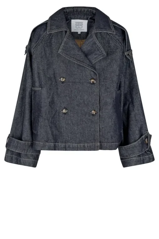 Columbus Trench Jacket, dark blue denim