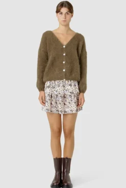 Cornelia mohairneuletakki, dark brown