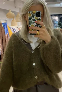 Cornelia mohairneuletakki, dark brown