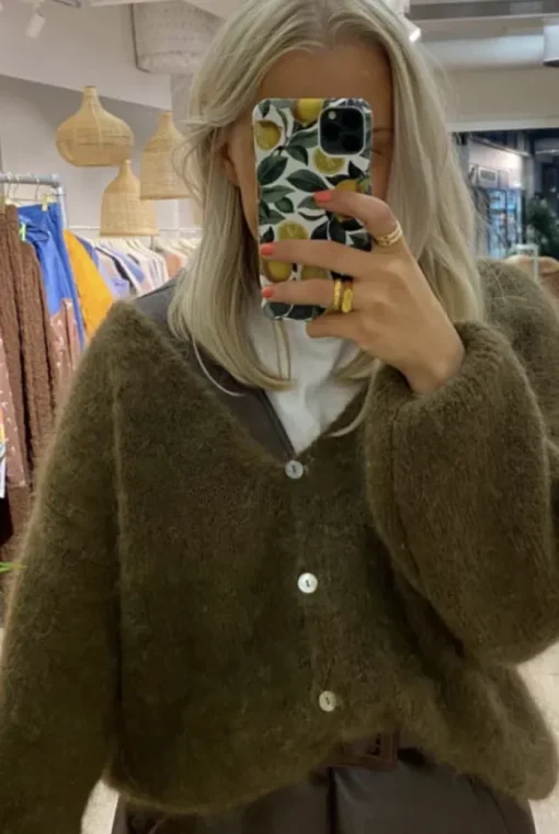 Cornelia mohairneuletakki, dark brown