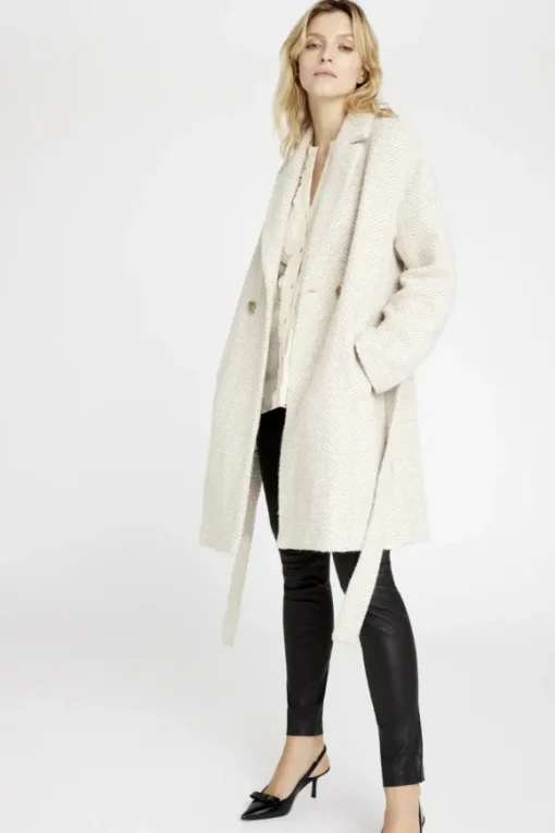 Edel villakangastakki, beige-valko