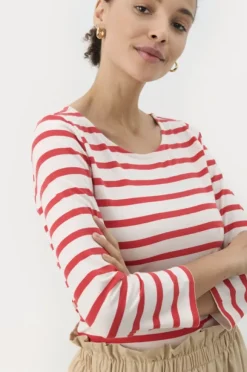 Emel t-paita, bittersweet and white stripe