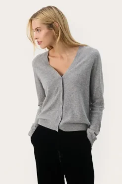 Esmi cashmere neuletakki, grey melange
