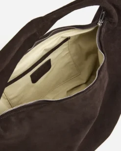 Flattered - Alva shoulder bag, suede chocolade