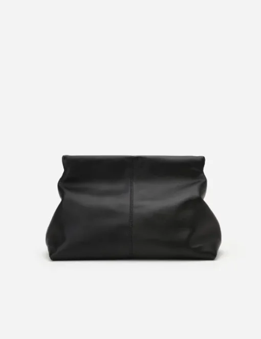 Flattered - Clay Clutch nahkaa, musta