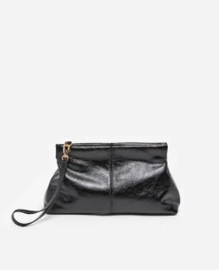 Flattered - Clay Mini Clutch handbag, Patent black