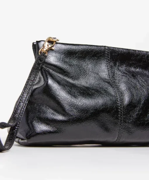 Flattered - Clay Mini Clutch handbag, Patent black