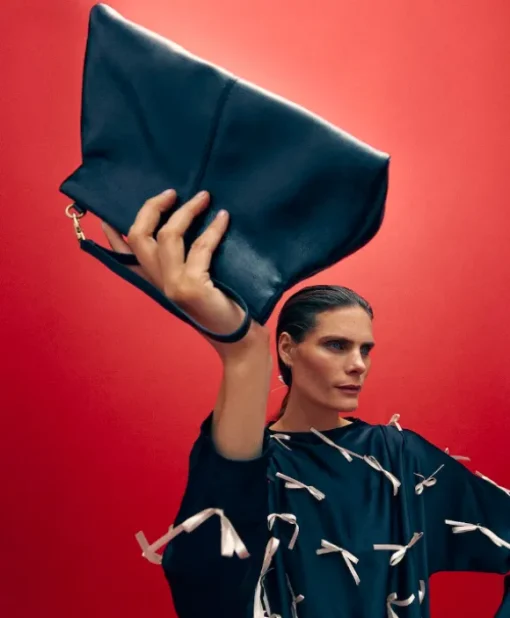 Flattered - Clay Mini Clutch handbag, Patent black