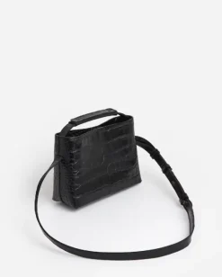 Flattered - Hedda mini handbag, black croco