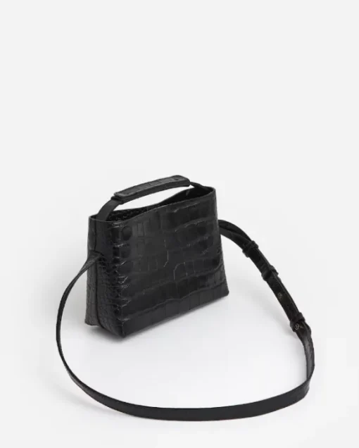 Flattered - Hedda mini handbag, black croco