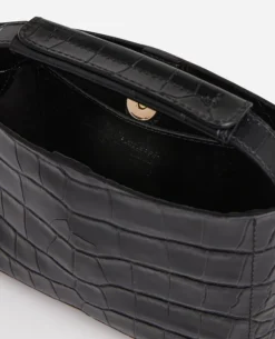 Flattered - Hedda mini handbag, black croco