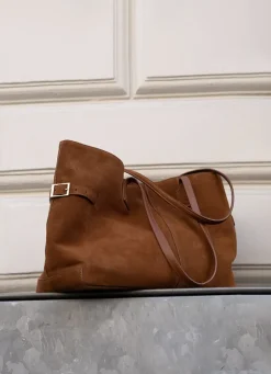 Flattered - Lesley tote bag, suede bourbon