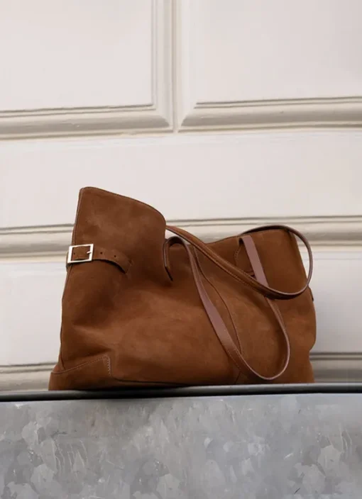Flattered - Lesley tote bag, suede bourbon