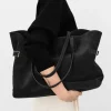 Flattered - Lesley tote bag, suede black