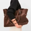 Flattered - Lesley tote bag, suede chocolate