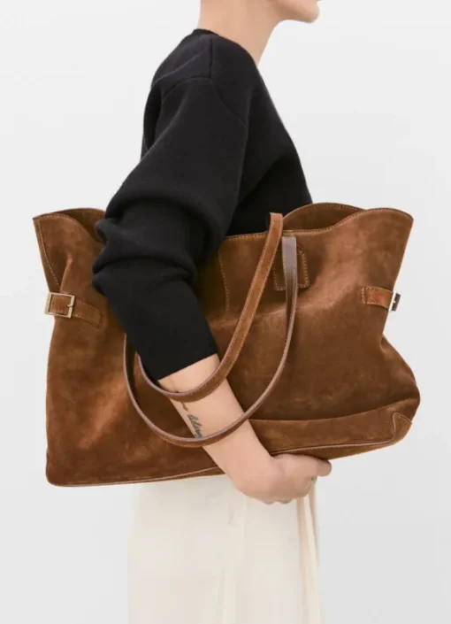 Flattered - Lesley tote bag, suede bourbon