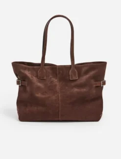 Flattered - Lesley tote bag, suede chocolate