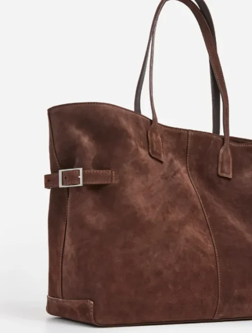 Flattered - Lesley tote bag, suede chocolate