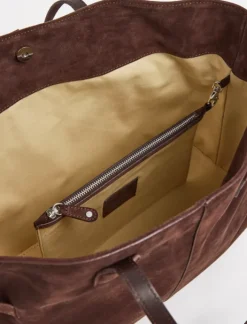 Flattered - Lesley tote bag, suede chocolate