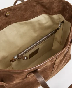 Flattered - Lesley tote bag, suede bourbon