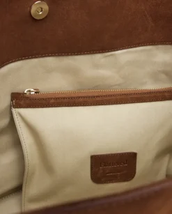 Flattered - Lesley tote bag, suede bourbon