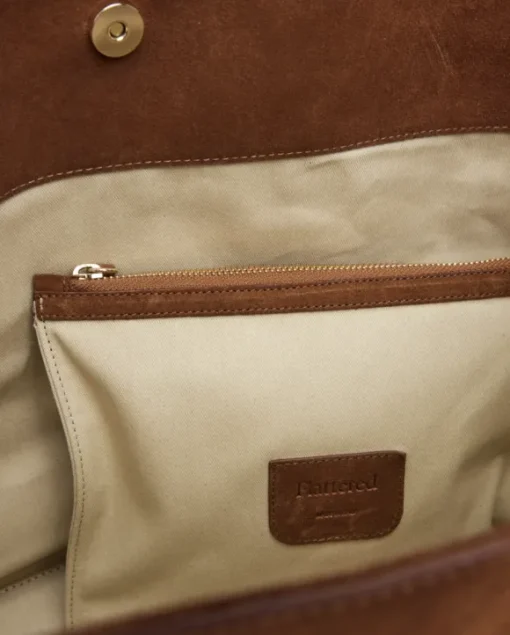 Flattered - Lesley tote bag, suede bourbon