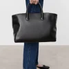 Flattered - Lola tote bag leather, black