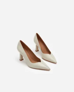 Flattered - Rose leather korkokengät, creme