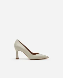 Flattered - Rose leather korkokengät, creme
