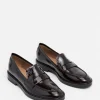 Flattered - Sara nahkaloaferit, patent burgundi