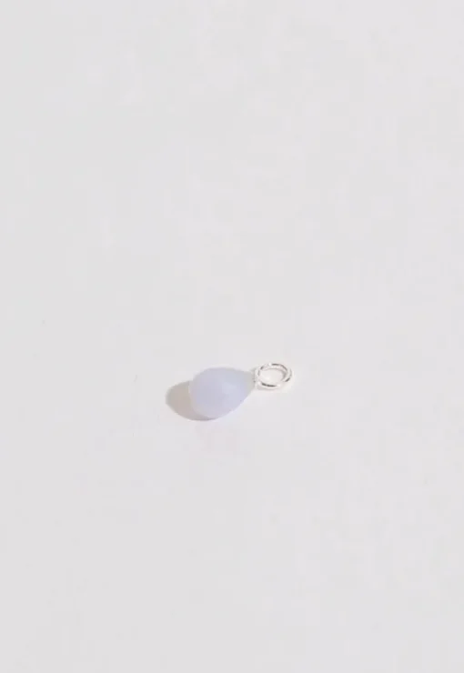 Gauhar - Blue Lace Agate Drop riipus, hopea