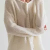 Gauhar - Mohair neuletakki, white