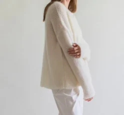 Gauhar - Mohair neuletakki, white