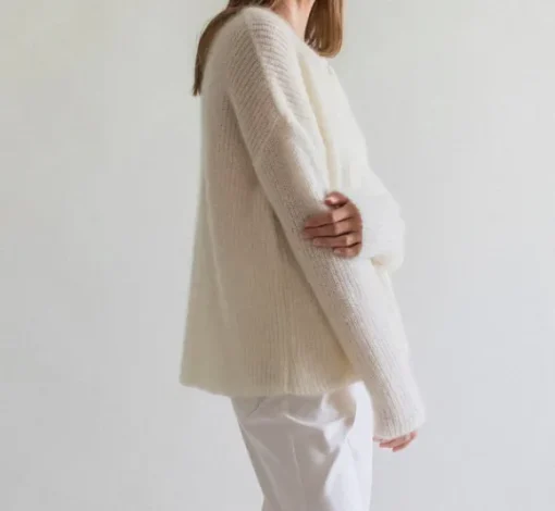 Gauhar - Mohair neuletakki, white