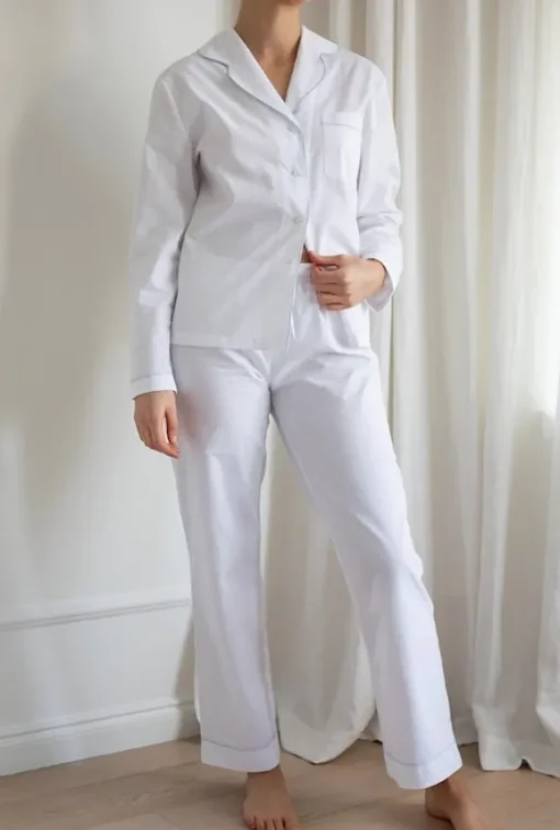 Gauhar - puuvillainen pyjama, valkoinen
