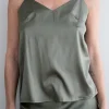 Gauhar - silkkitoppi v-neck, green