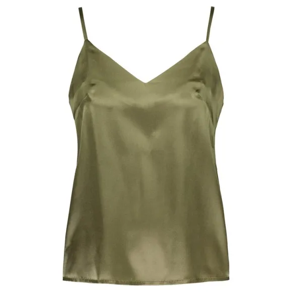 Gauhar - silkkitoppi v-neck, green