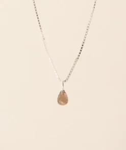 Gauhar - Smoky Quartz Drop riipus, hopea