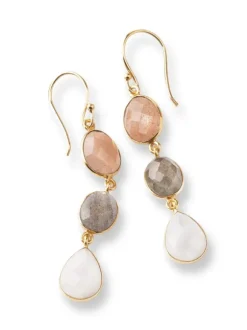 Granted Peach Moonstone Labradorite Moonstone GP korvakorut