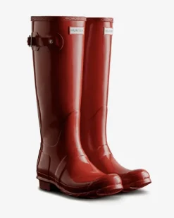 Hunter Original Tall Gloss Boot, Military red